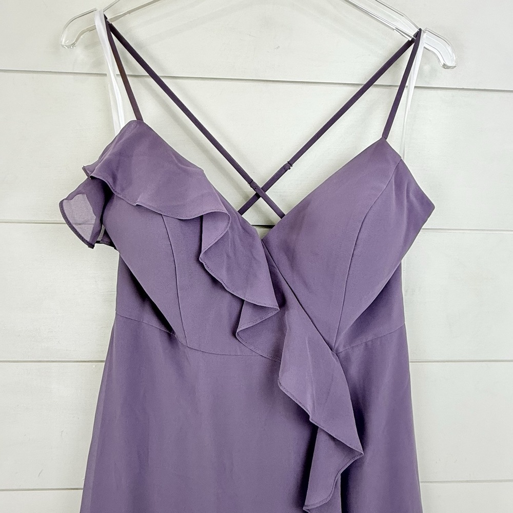 REVELRY PALOMA CHIFFON MAXI DRESS Wisteria Gown Women 8 Wedding Formal - Picture 4 of 16